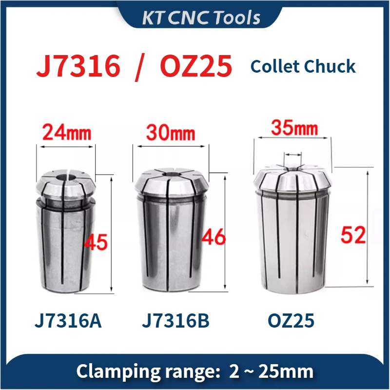 J7316A J7316B OZ25 Spring Collet Chuck Morse Taper J7316 OZ Collet Chuck CNC Milling Cutter Collet 2 4 6 7 8 10 12 14 16 18 20mm