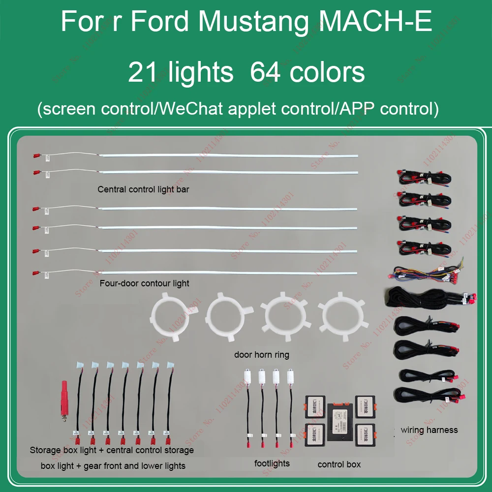 64colors Ambient light For Ford Mustang Mach-E Ambient Lights 21-22 with door horn light ring LED Decorative lamp modification