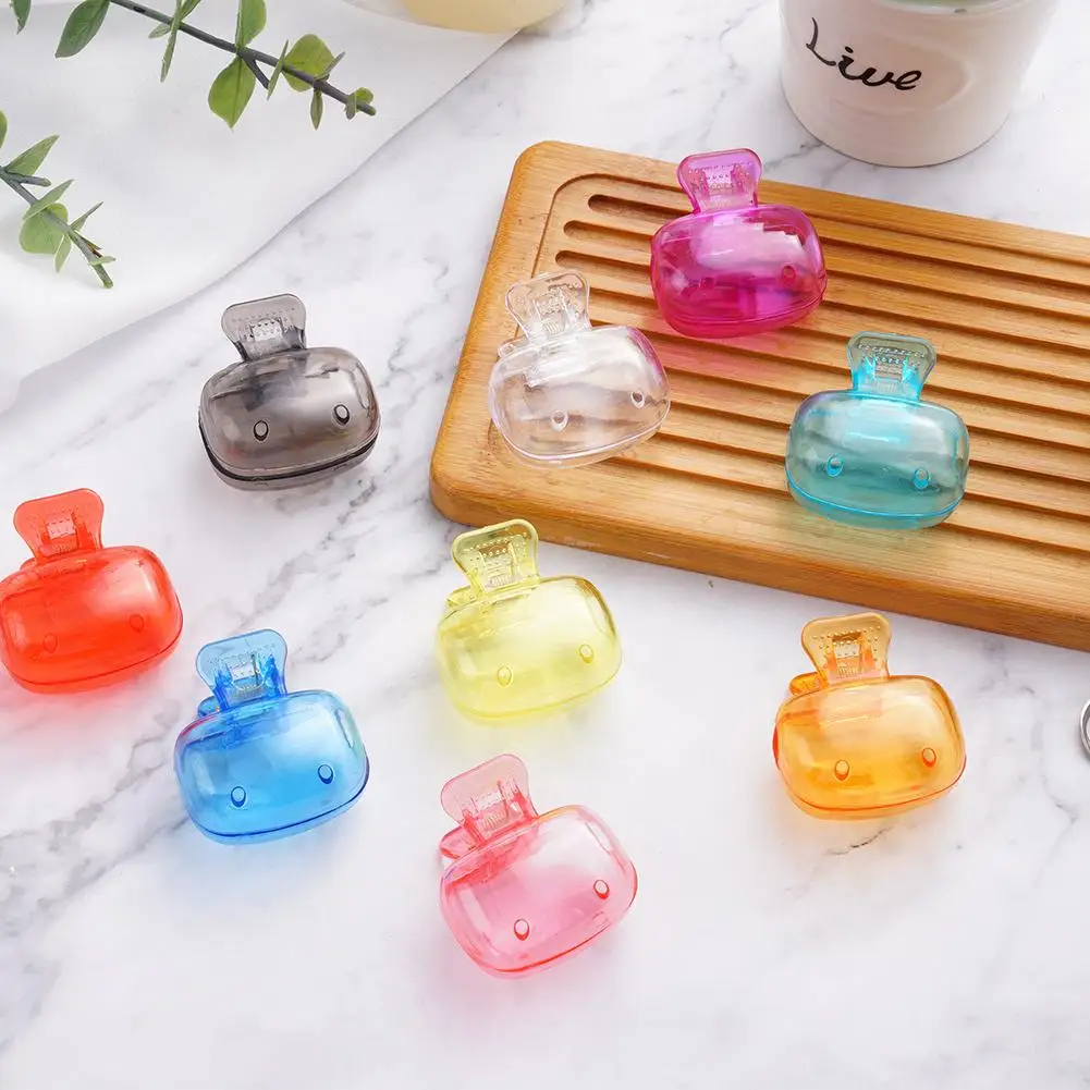 Mini Travel Toothbrush Head Covers Toothbrush Protector Cap Brush Pod Case Protective Portable Plastic Clip for Household