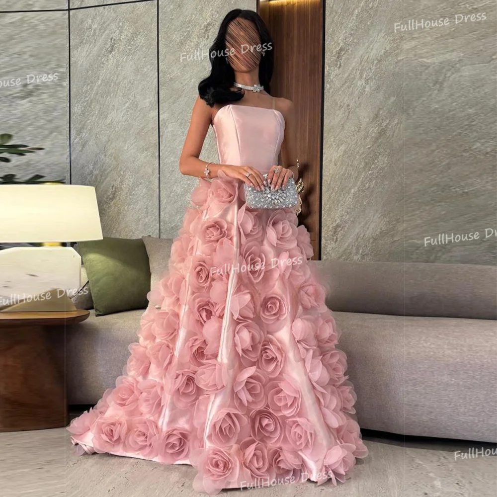 فستان سهرة ساحر مصنوع حسب الطلب بياقة قارب وزهور مصنوعة يدويًا على شكل حرف a فستان طويل للحفلات مع ذيل شارون سعيد