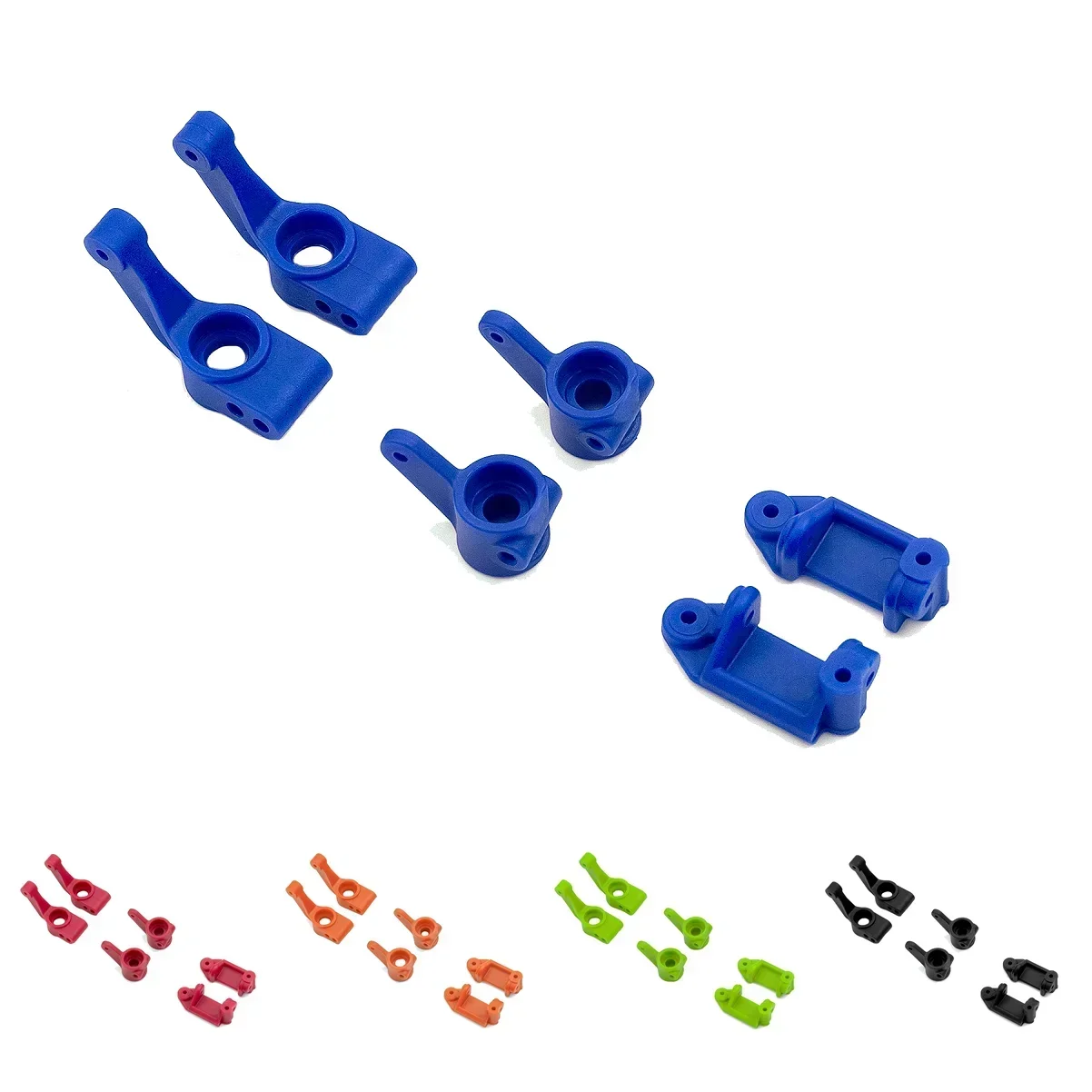 Nylon Front Caster Blocks & Rear Stub Axle Carriers for 1/10 Traxxas Slash 2WD/VXL, Rustler, Stampede, Bandit - Durable Steering