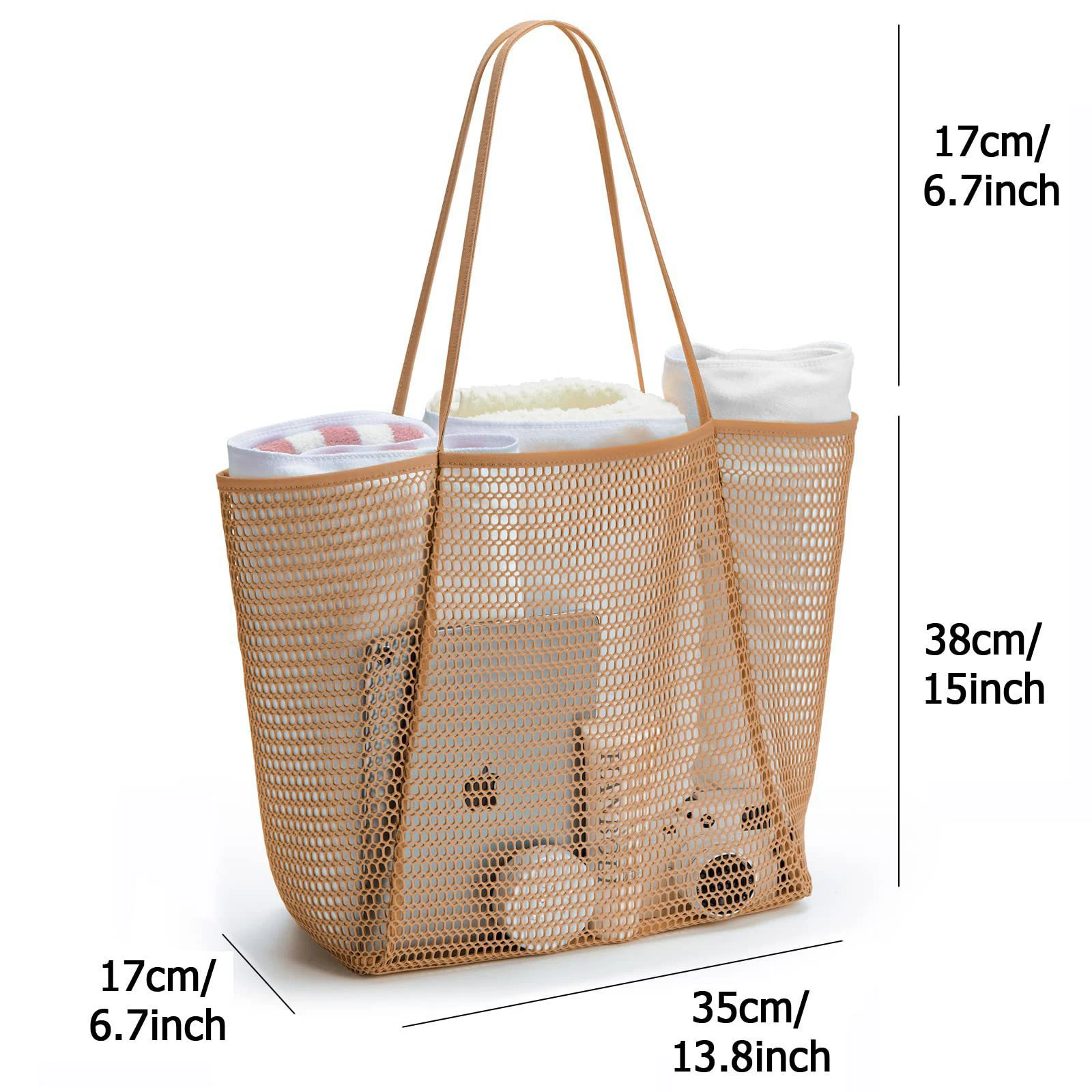 New Women Swimming Beach Mesh Bag Ladies Shoulder Bag Large-capacity Travel Portable Storage Bag Multifunction Handbag