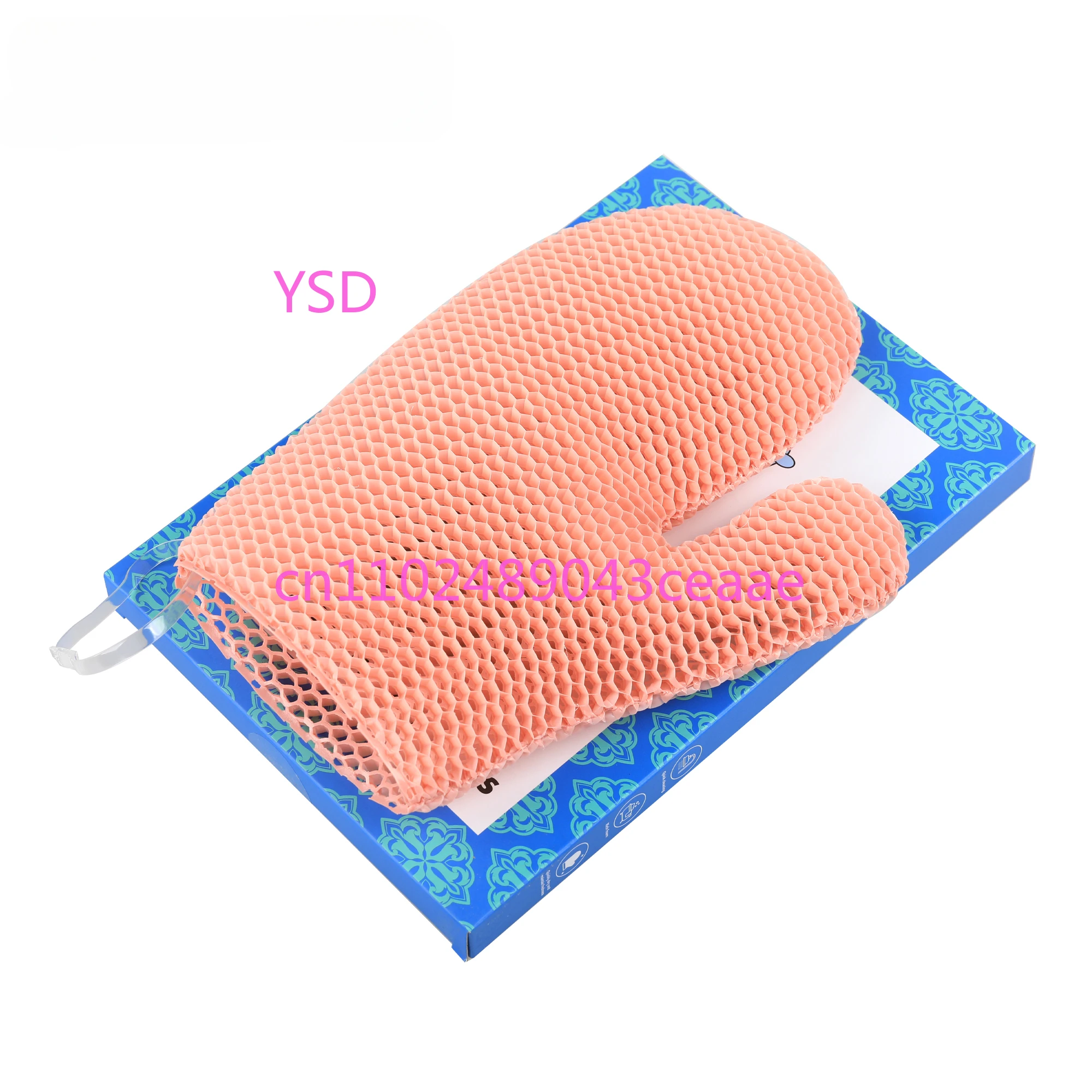 

Honeycomb Antibacterial Bath Gloves For Exfoliating Rubbing Bath With Pull Back Towel Makeup Remover Finger Cover