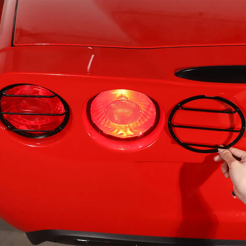 

For Chevrolet Corvette C6 05-13 Car Tail Light Net Decorative Cover Sticker carbon steel Tail Light Protection Accessories 4 Pcs