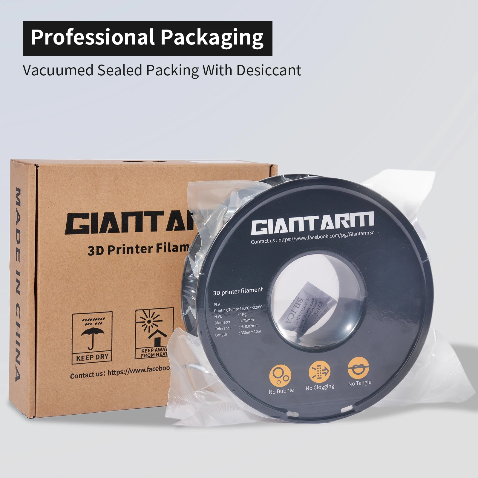 GIANTARM Matowy Filament PLA 1,75mm 1kg, Niebłyszcząca Matowa Powierzchnia Filamentu do Drukarek 3D +/-0,03mm do Druku 3D FDM — zdjęcie produktu 6