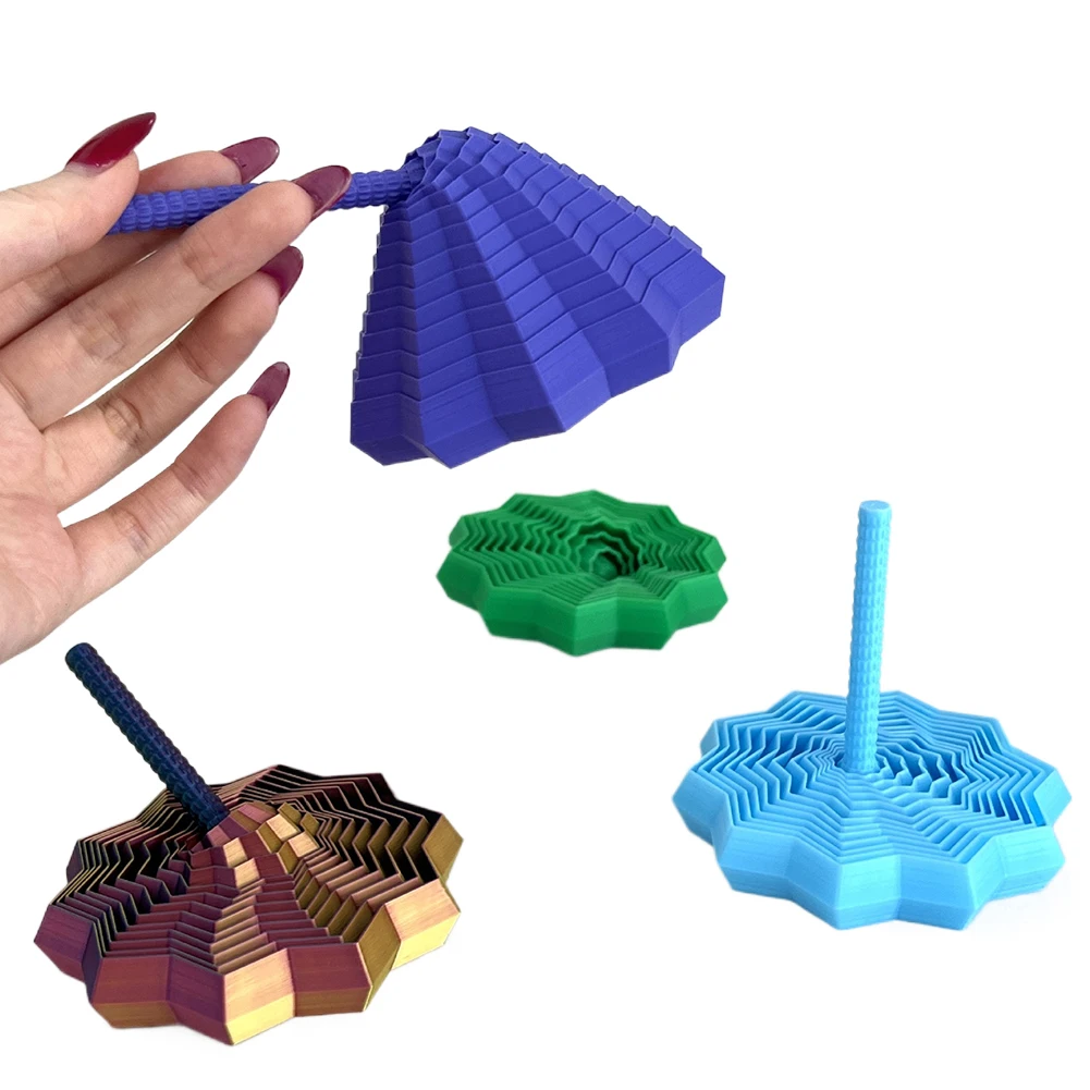 لعبة حسية لتخفيف التوتر مطبوعة ثلاثية الأبعاد من Fractal Fidget Hexagon مع مقابض لهدايا عيد الميلاد وأعياد الميلاد