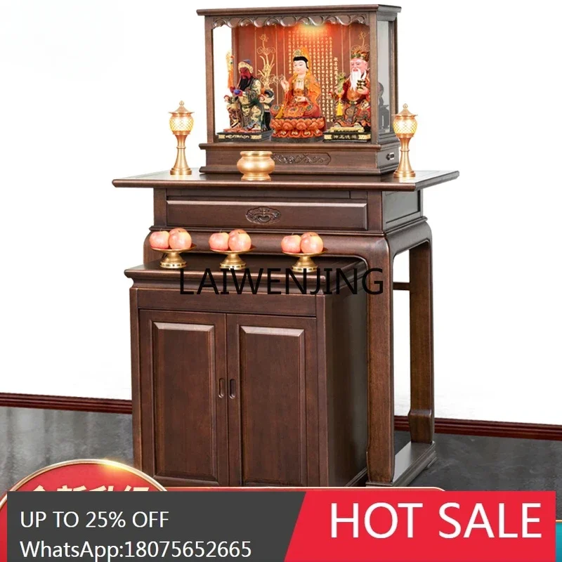 LYN new Chinese Buddhist table small offering  incense   household solid wood altar cabinet Buddha table