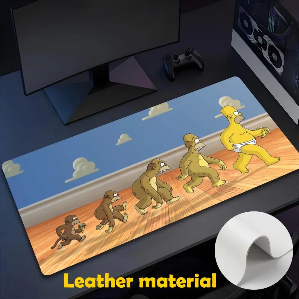 S-Simpsonss Mouse Pad Large Gaming Pad XXL Desk Mat Non Slip Double Sided PU Game Mouse Computer Leather Keyboard Mat