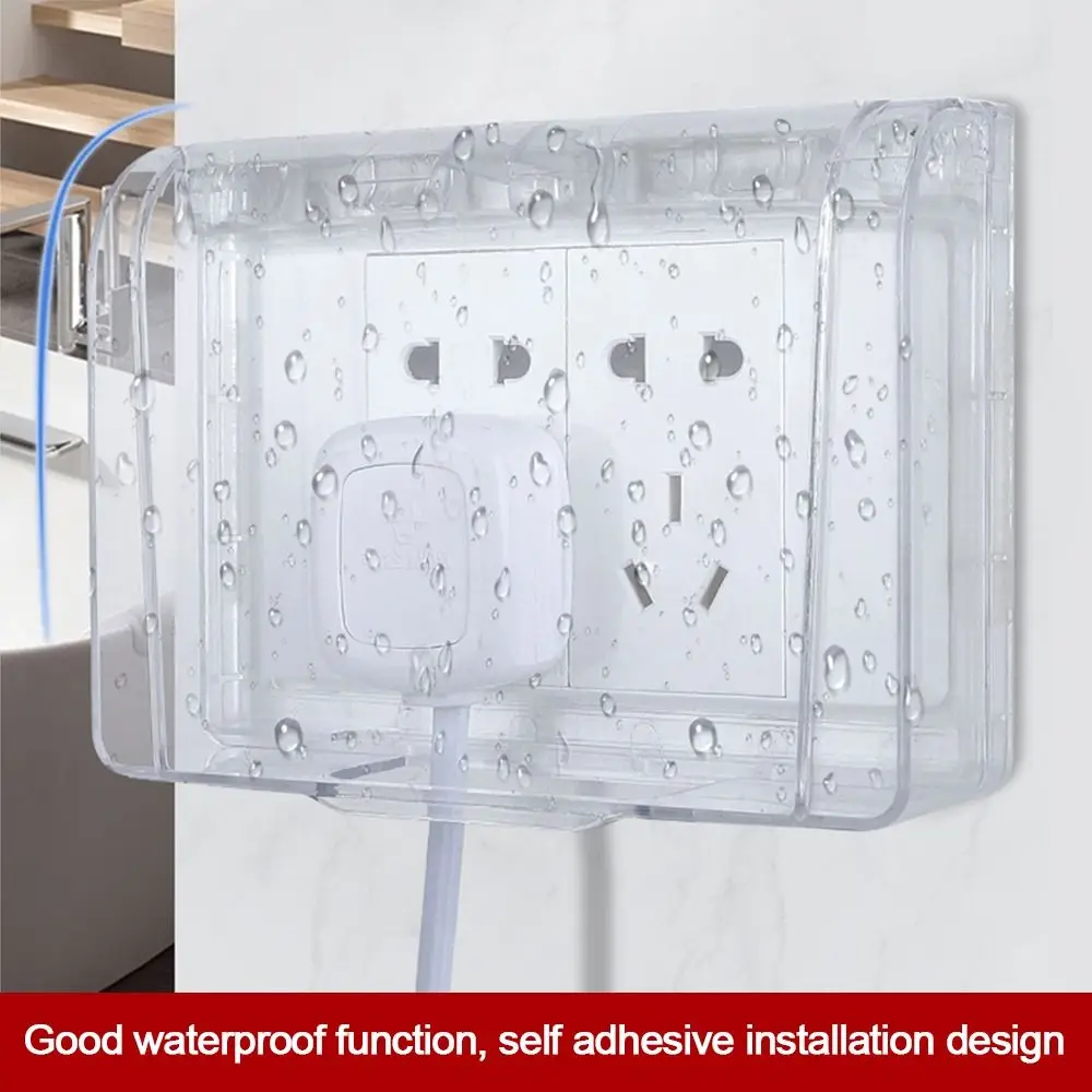 Wall-mounted Switch Protective Cover Plastic Self-Adhesive Waterproof Box 86 Type Splash-Proof Box Bathroom