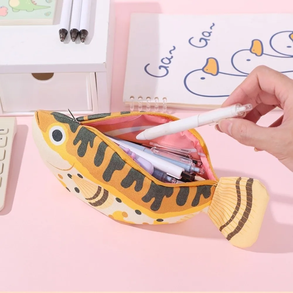 

Pufferfish Back-To-School Stationery Bag Pen Bag Deep-Sea Fish Fish Pencil Case Desktop Storage Aesthetic