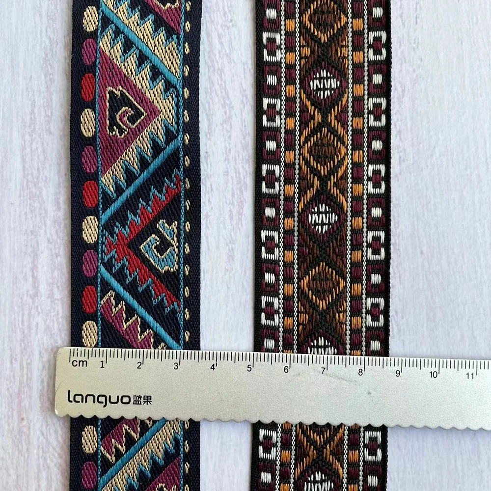 High quality 6 yards/lots Woven Jacquard Ribbon Ethnic lace 3.5-5 cm Garment accessories LS-9453