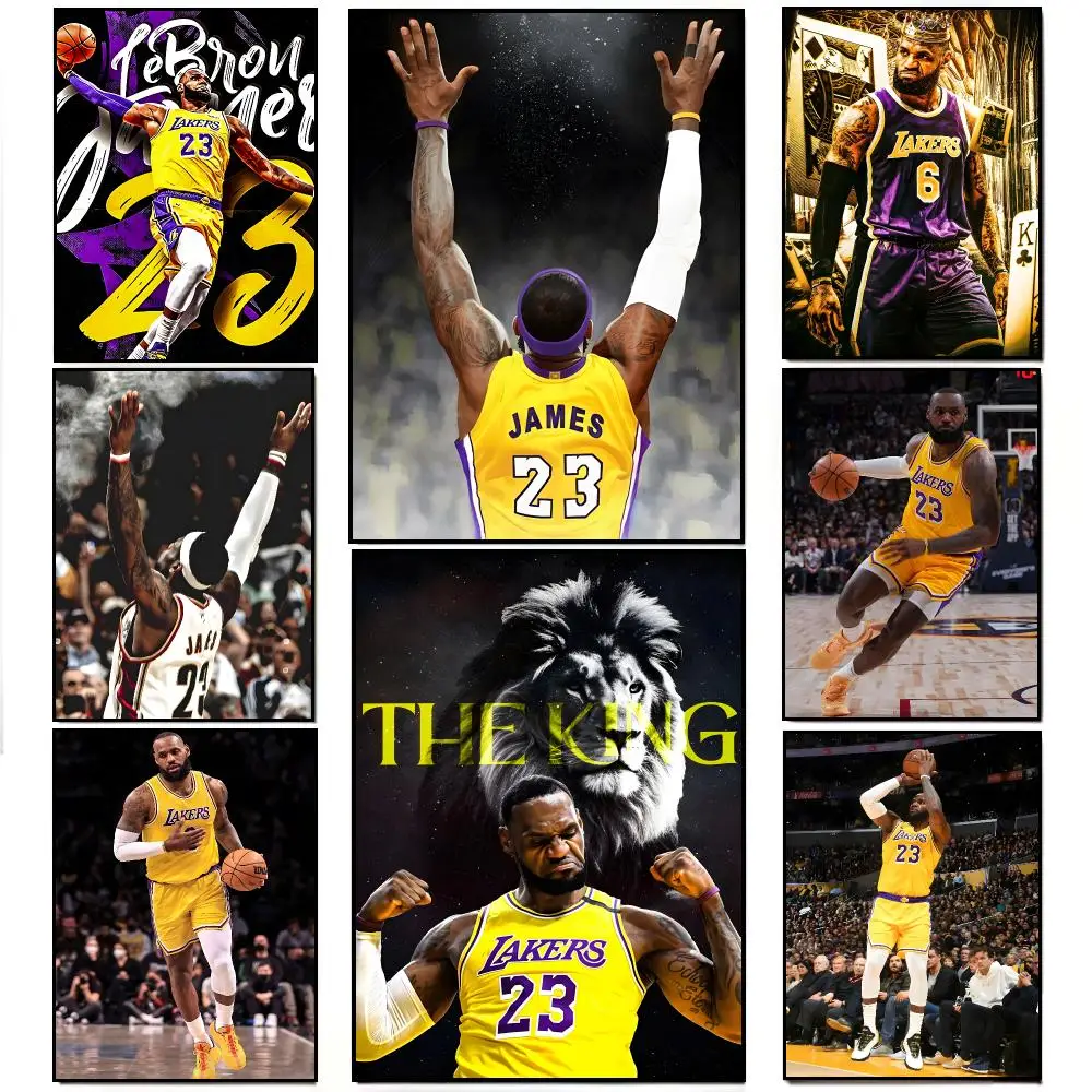 Legend Hoopster L-LeBron James Basketball Poster Artwork Self Adhesive Indoor Wall Hanging Room Decor Gift