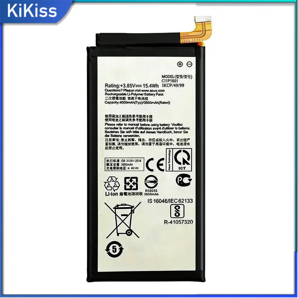 4000Mah Reliable Power Supply Mobile Phone Battery Long-Lasting C11P1801 For Asus Rog 1 ZS600KL Z01QD Game