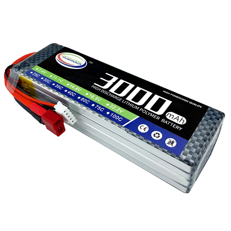 Najlepsza cena 2S/3S/4S/6S 7.4v 11.1v 14.8v 22.2v 3000mah bateria Lipo 30C 40C 60C RC ToyCar łodzie części do dronów z XT60 T Deans