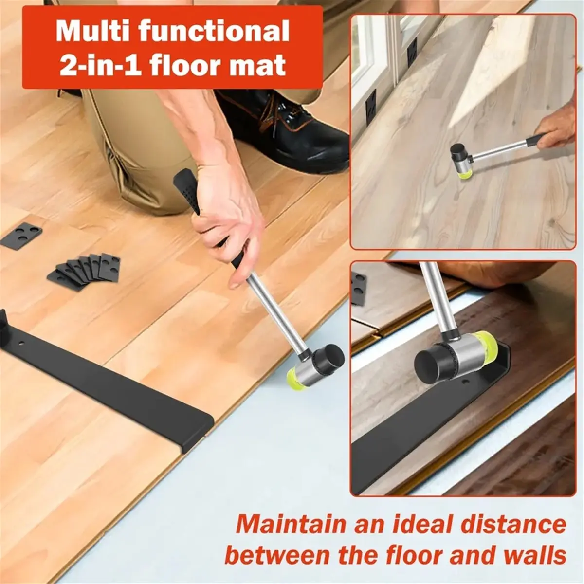 23 Pcs Wood Floor Installation Kit with Hammer and Pull Bar Floor Installation equipments Plastic