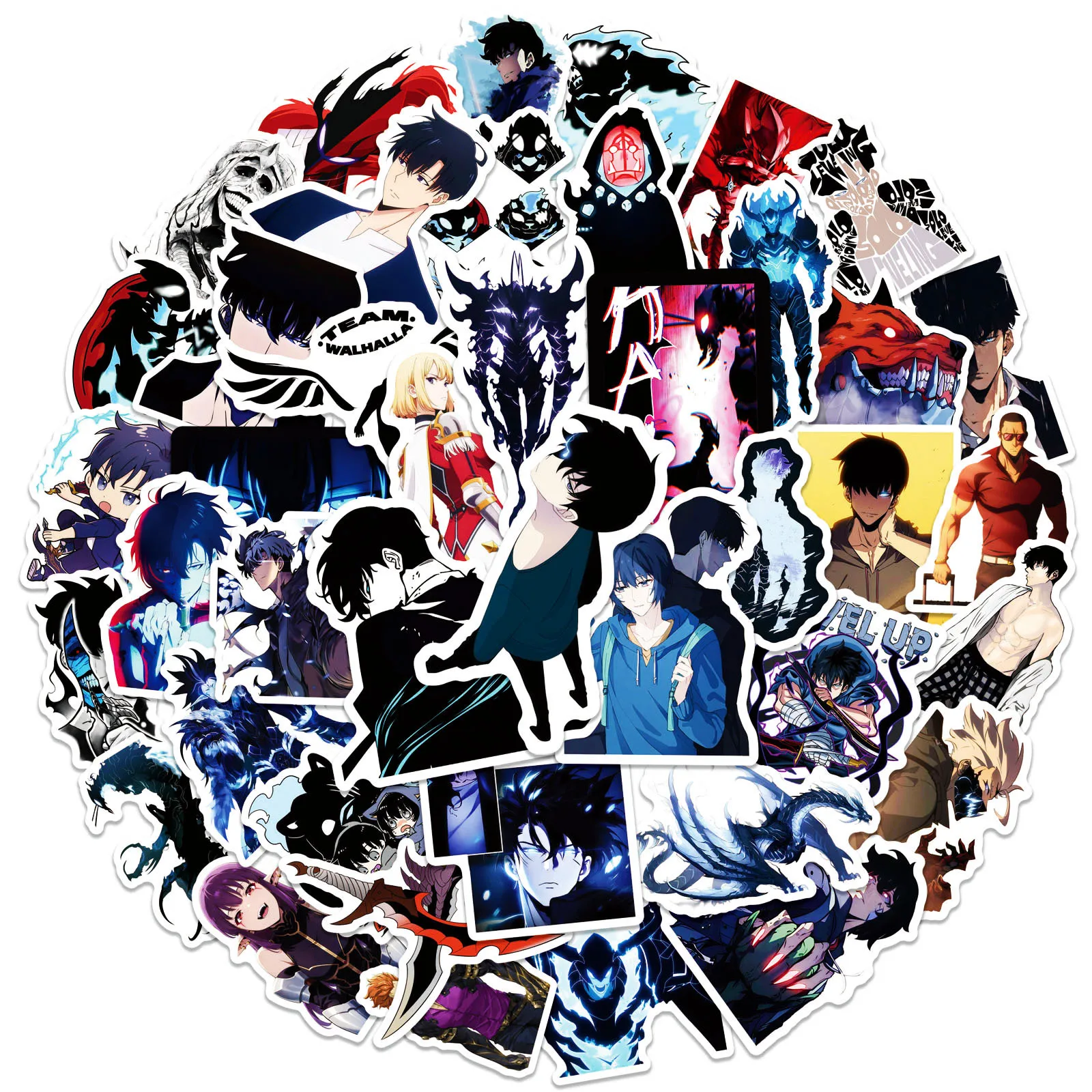 50 Stück Anime-Aufkleber Animation Graffiti-Sticker für Laptop, Handy, Gitarre, Auto, Fahrrad, Skateboard
