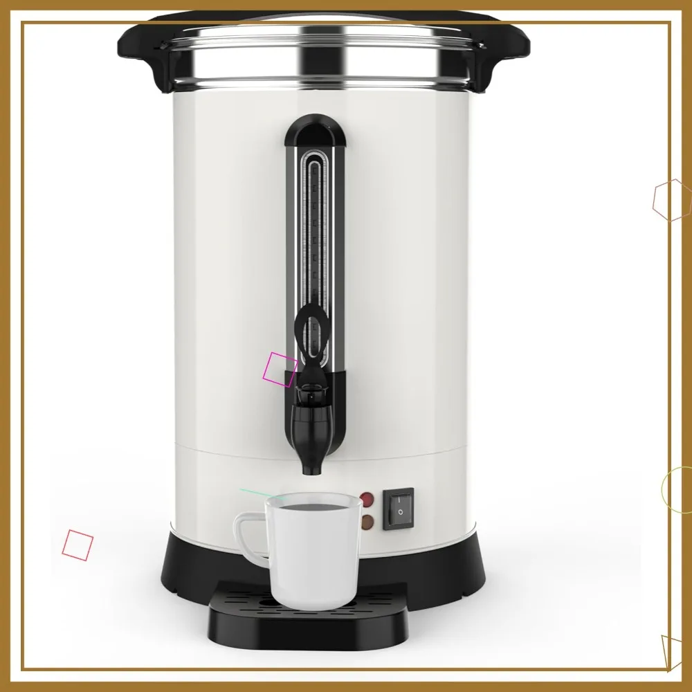 

18L Commercial Coffee Urn Double Wall Insulation Stainless Steel Electric Beverage Dispenser 120 Cups Large Capacity