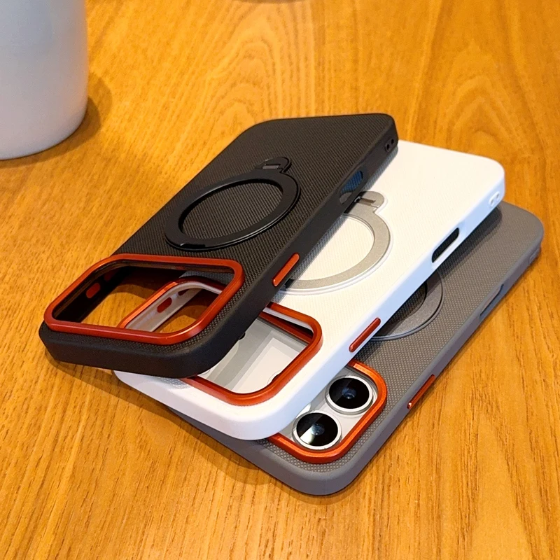 Etui Funda do iPhone 18 17 Pro Max Air Case Magnetyczne Luksusowe Skórzane PU Odporna na Upadki Obrotowa Podstawka z Pierścieniem do iPhone 18 Pro Max — zdjęcie produktu 3