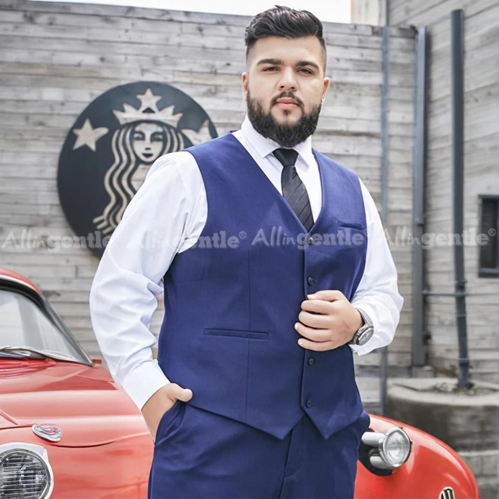 

Mens Big and Tall Business Suits 2 Piece Vest & Pants Set for Formal Events