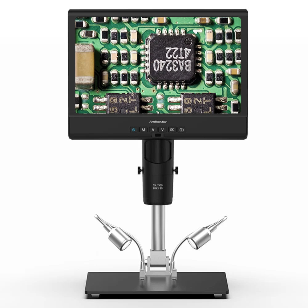 Microscópio Andonstar Digital para Adultos Kit Microscópio Biológico Display Lcd Lens Soldering Ad249m 10