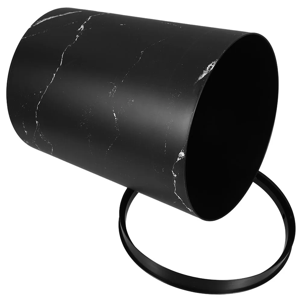 

Large Capacity Marble Pattern Wastebasket Press Ring Design Waterproof Plastic Trash Bin for Home Office Bathroom Kitchen