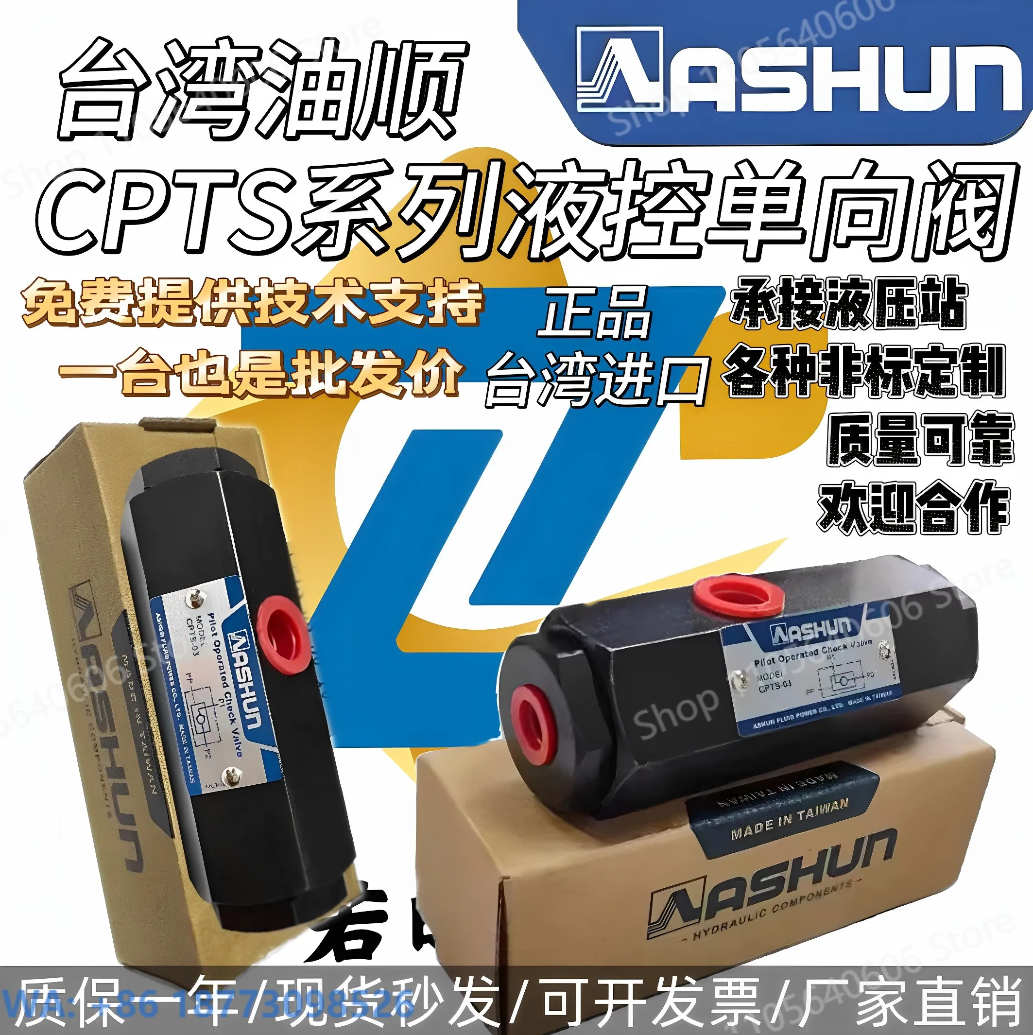 CPTS-03 Guided Check Valve Tubular Hydraulic Control Check Valve Pressure Retaining Valve Cylinder Self-locking Single, 1PCS