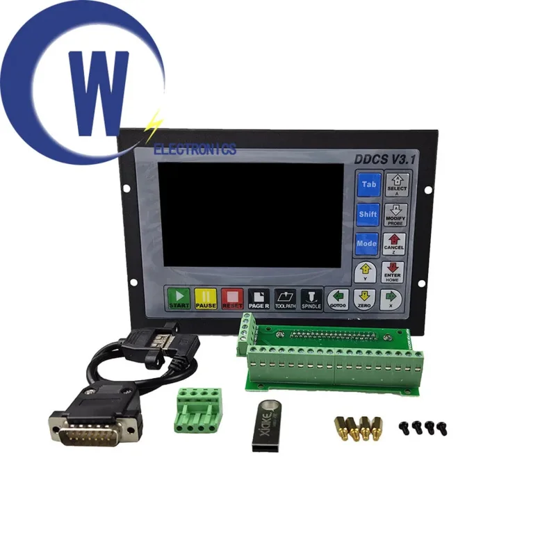 Special offer DDCSV3.1 3/4 Axis 500KHz G-Code Offline CNC Controller  6 axis Emergency Stop Electronic Handwheel MPG