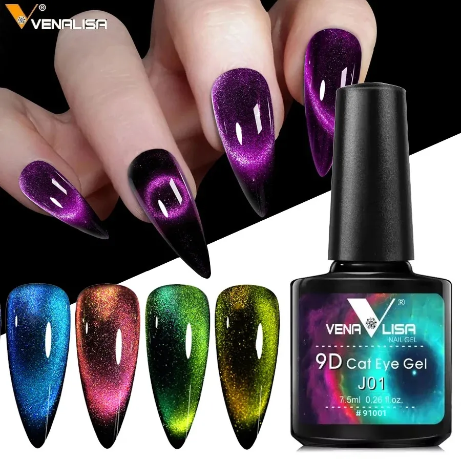 

Nail Art Design Manicure Venalisa Soak Off Enamel 9D Cat Eyes Magnetic Gel Polish UV LED Gel Nail Polish Lacquer Varnish