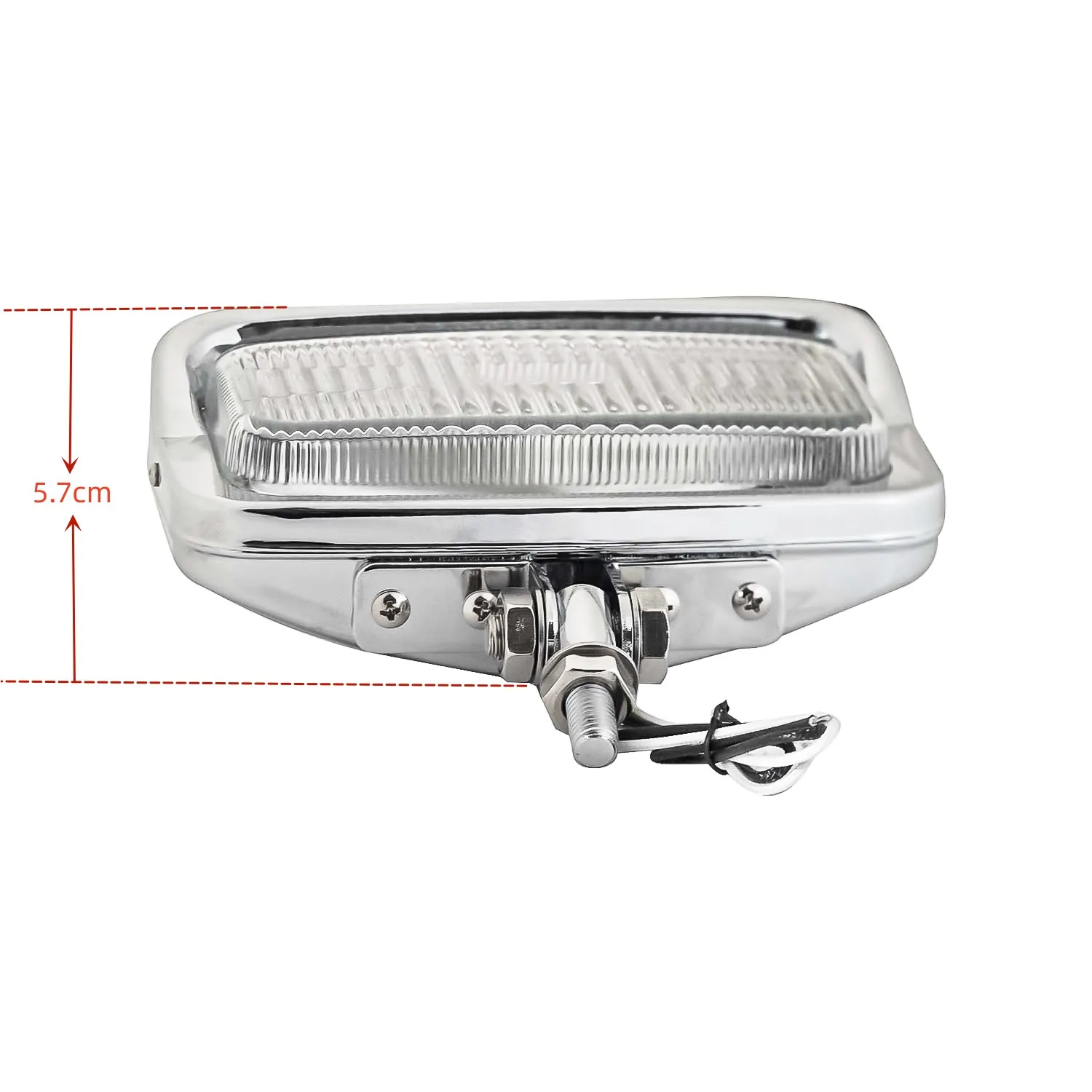 39-2-1-06 Dixie 6v 45W Motorcycle Chrome Headlight Assembly Rectangle Lamp