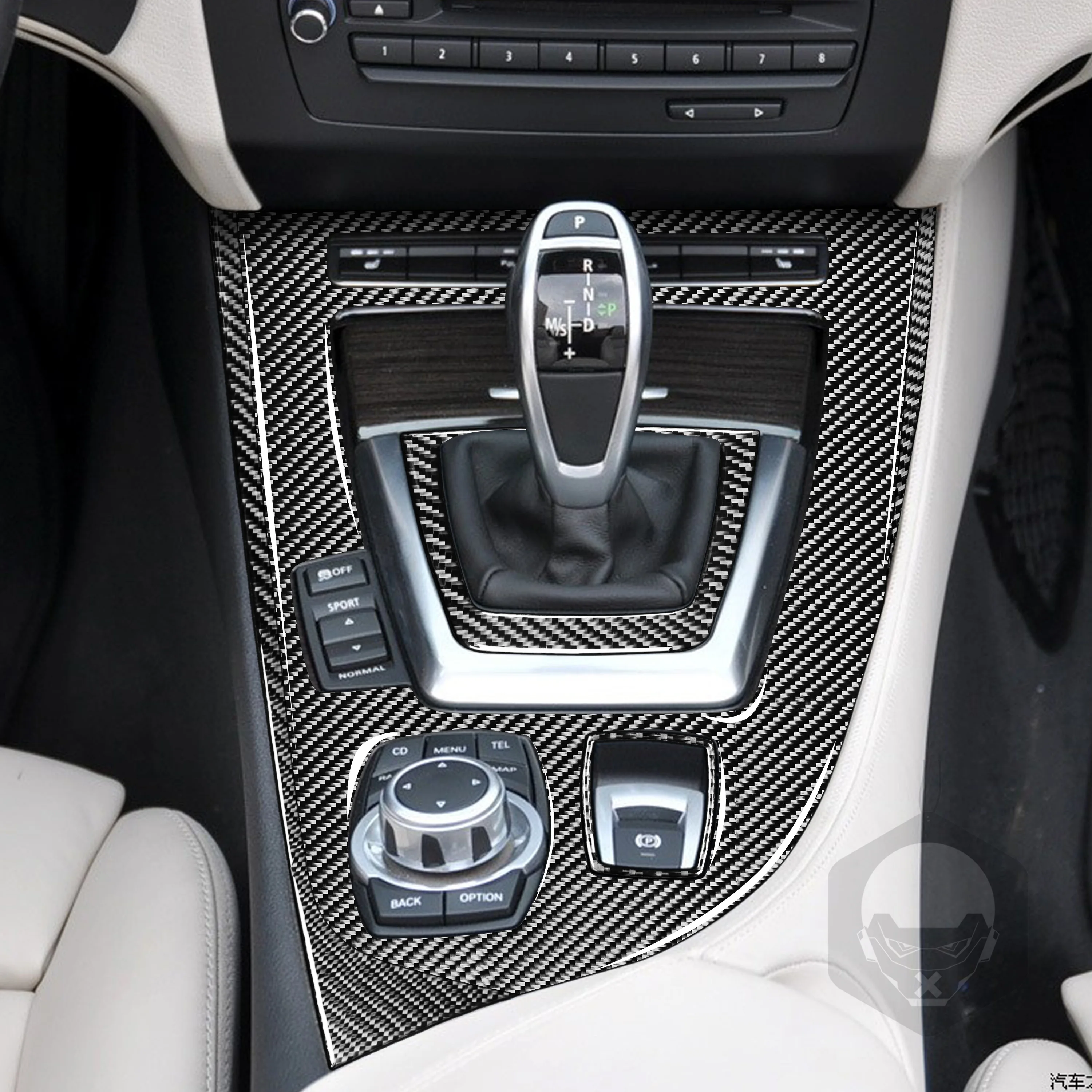 For BMW Z4 E89 2009-2016 Carbon Fiber Central Radio AC CD Shift Door Armrest  Panel Car Accessories Interior Decorative Stickers