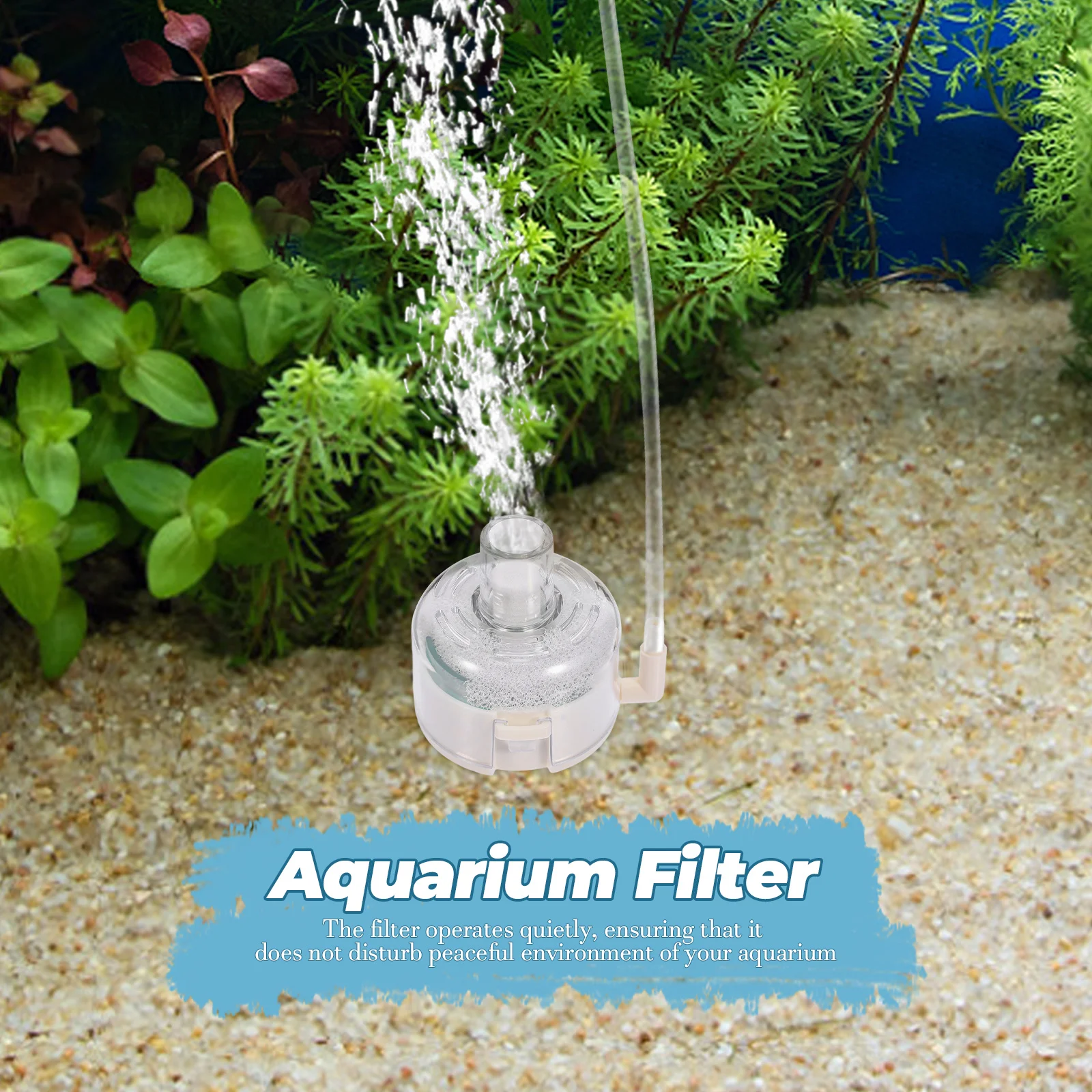 

Sponge Filter for Small Fish Tank Aquarium Accessories Silent Submersible Cleaner ABS Material Promote Fish Health Stable Water