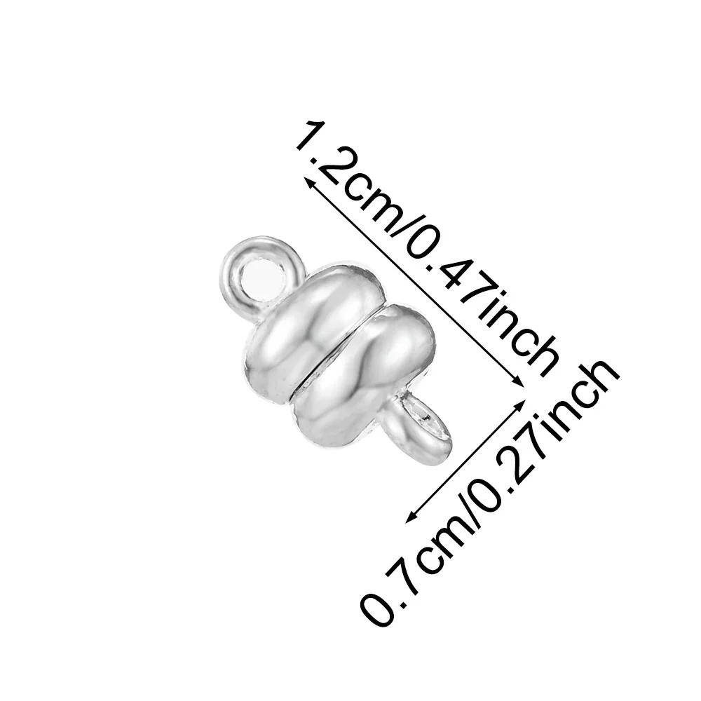 5Pcs 7×12mm Apple Shaped Zinc Alloy Magnetic Clasps, Mixed Color Magnet Jewelry Connectors For DIY Bracelet Necklace Making view 3