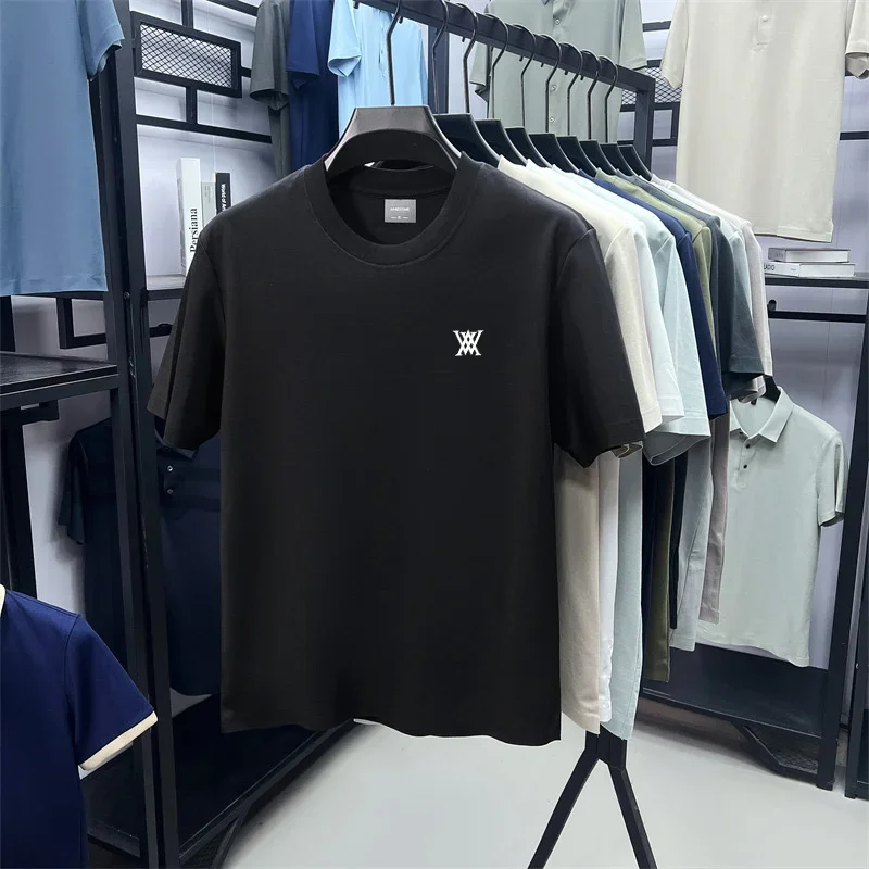Hochwertiges Marken-T-Shirt für Herren mit Kurzarm, Bedrucktem Design, Rundhalsausschnitt, 2026 Sommer Neuheit, Baumwollmischung, Lässiges Einfarbiges T-Shirt – Detail 9