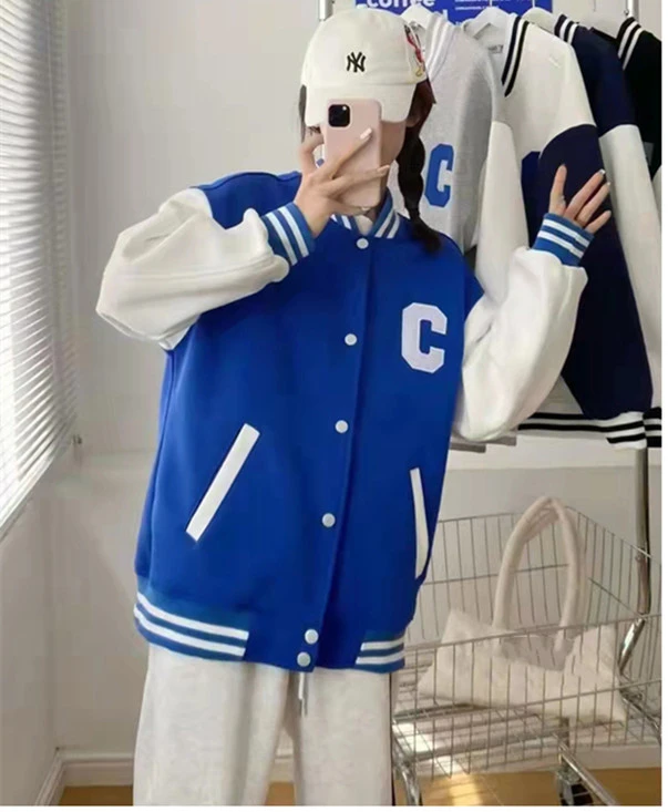 2023 Spring Autumn Women Jacket New Fashion K-pop Baseball Uniform High Street Loose Jackets Coats