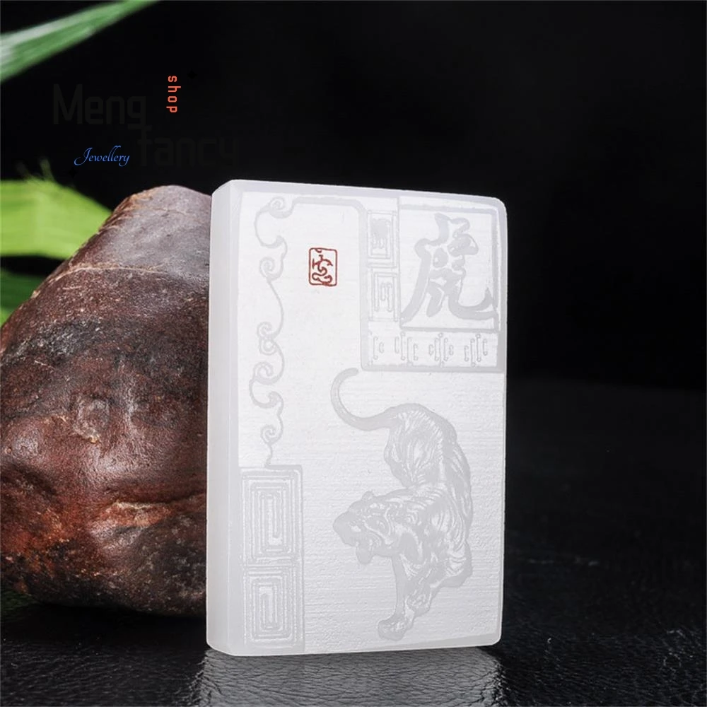 Natural Afghan White Jade Zodiac Pendant National Stylej Mascots Popular Fashion Jewelry Best Selling Couple Fine Holiday Gifts 6