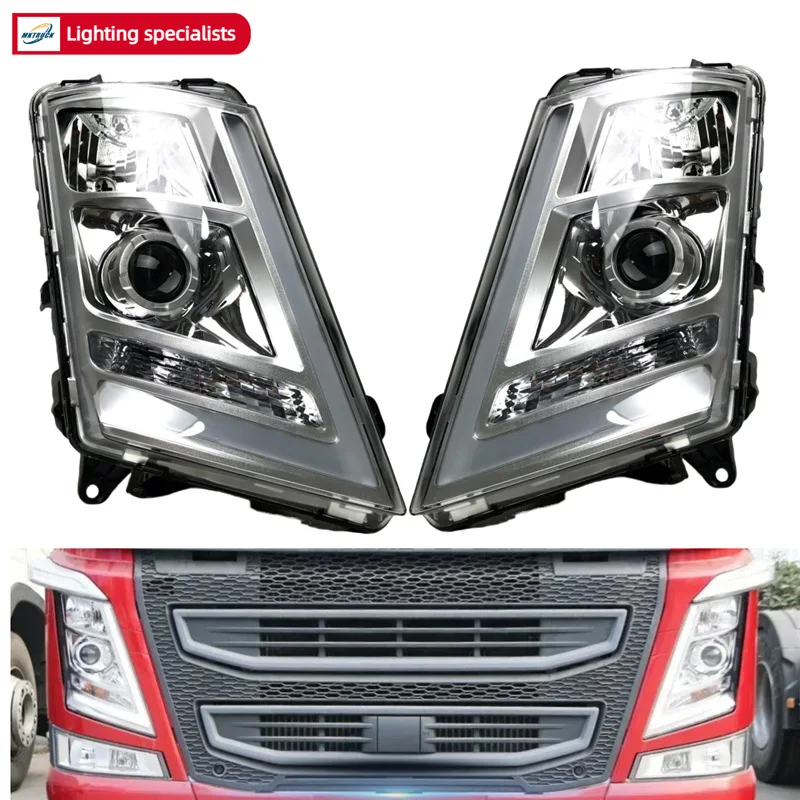 Adequado para montagem de farol de lente lateral LED, acessórios de luz de caminhão da série Volvo FH4 FH16 FMX para caminhões pesados