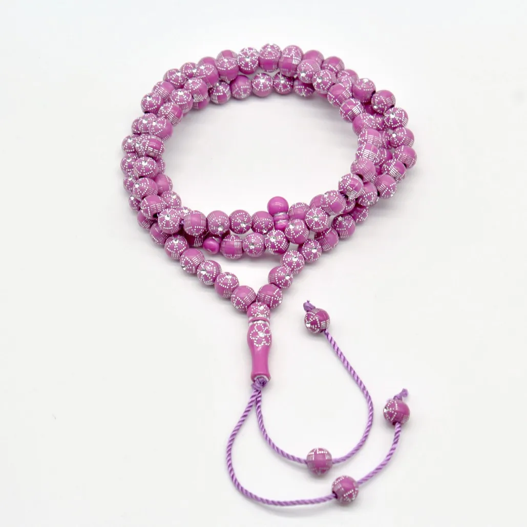 99 Beads 8mm Acrylic Tasbih, Muslim Prayer Beads for Daily Worship & Ramadan Gift, Islamic Rosary Bracelet view 5