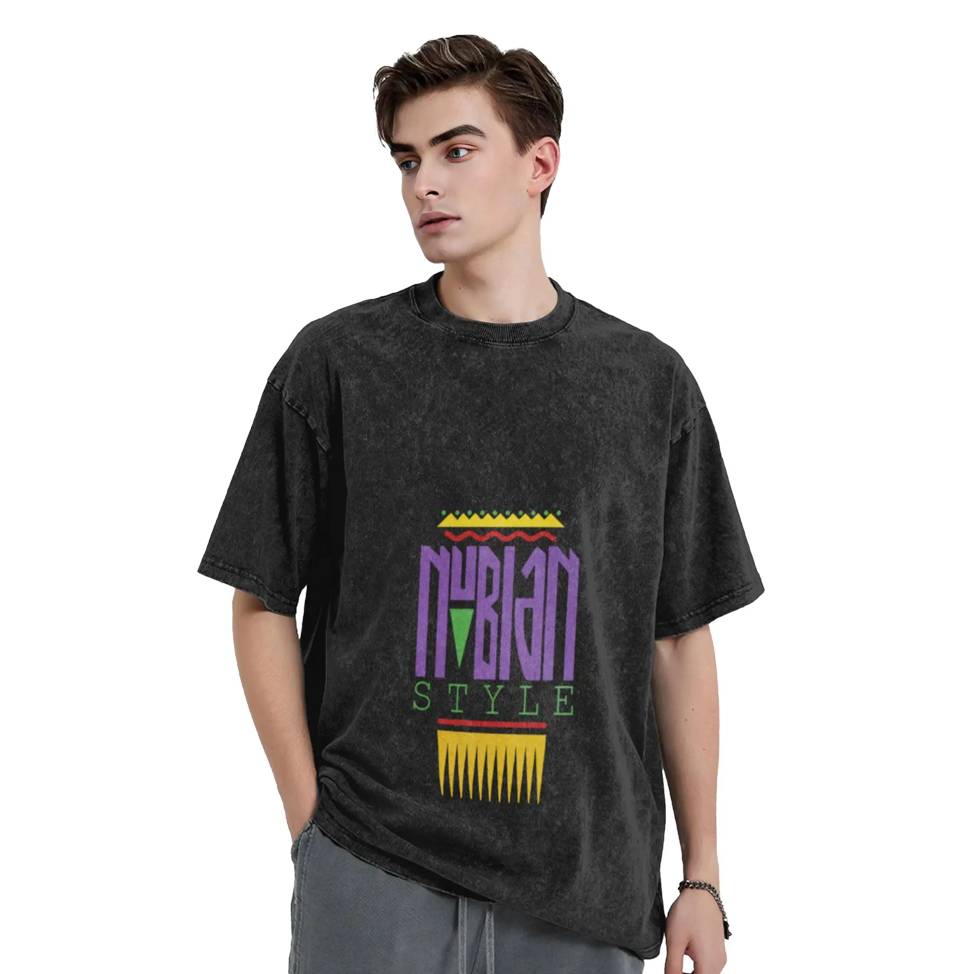 Classic Rap  Brand Nubian T Shirt  Vintage Hip Hop Re-Print A T-Shirt Oversized Short Sleeve Men's Women's Cotton Tees Tops