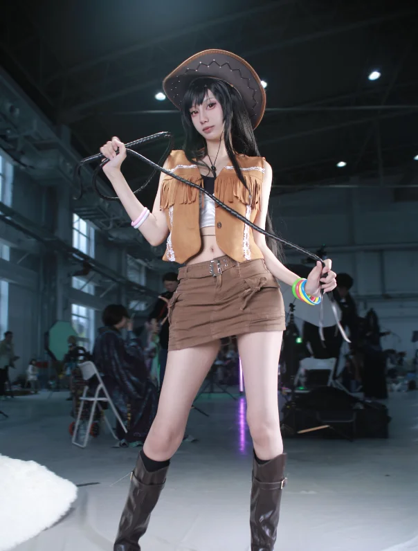 Disfraz de Cosplay de Tifa Lockhart con Uniforme de Vaquera de Final Fantasy VII, Disfraz de Carnaval con Peluca, Disfraces de Anime para Halloween para Mujeres, Juego FF7