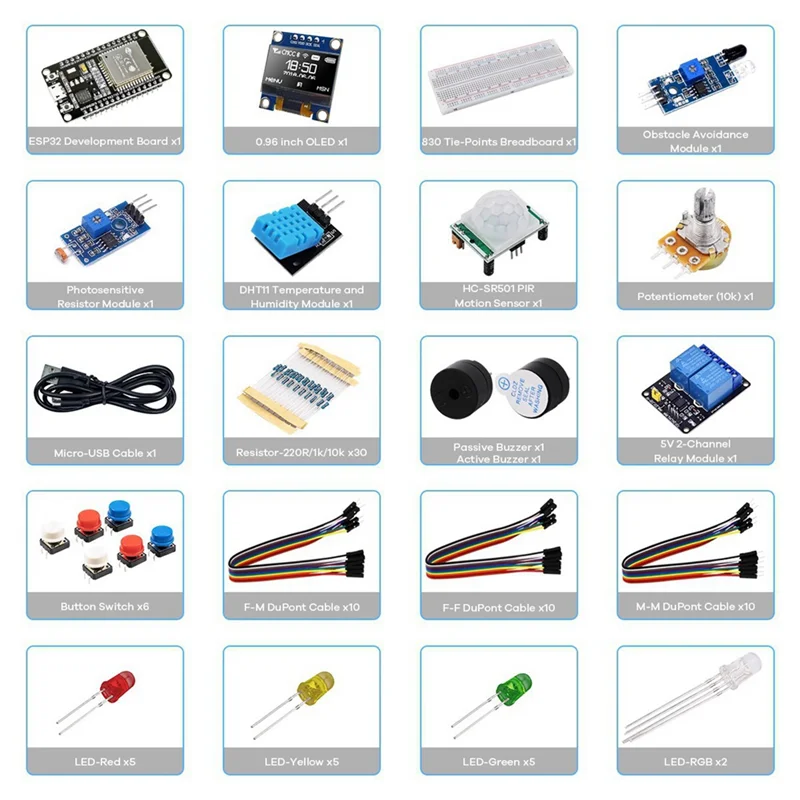 New!!Kit ESP32 ESP-32S WIFI I OT Development Board For Arduino Project Learning Kit Basic Starter Kit With Tutorial DIY Kit