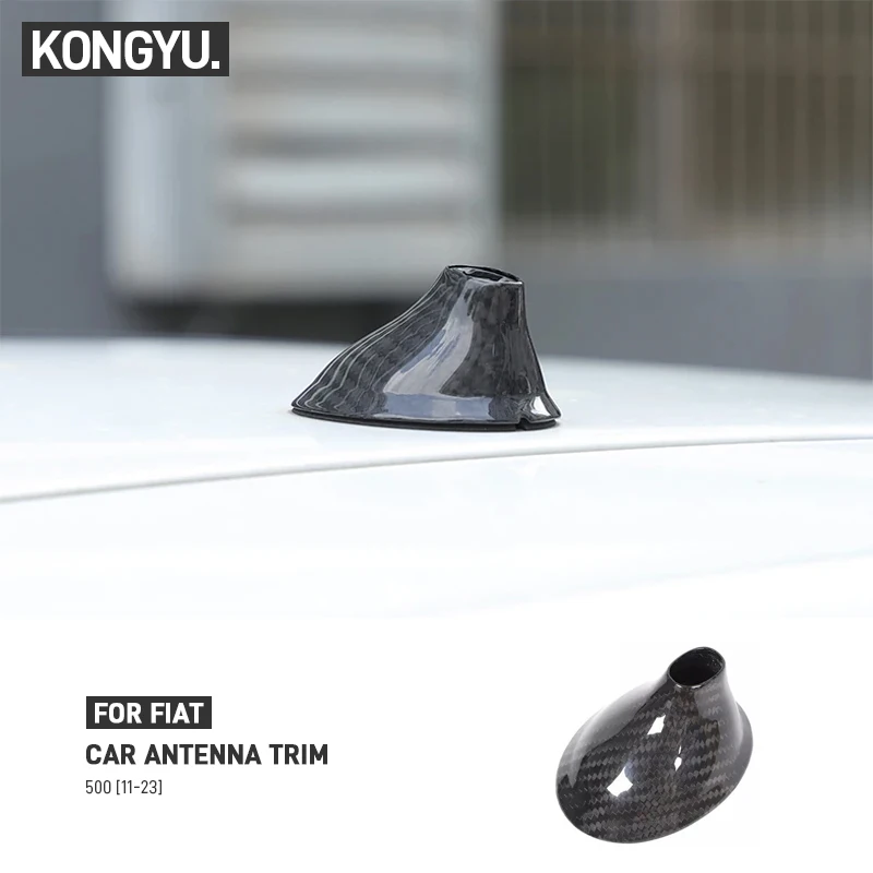 

Real Carbon Fiber For Fiat 500 2011-2023 Car Antenna Shark Fin Trim Cover Decorative Sticker Protection Exterior Accessories