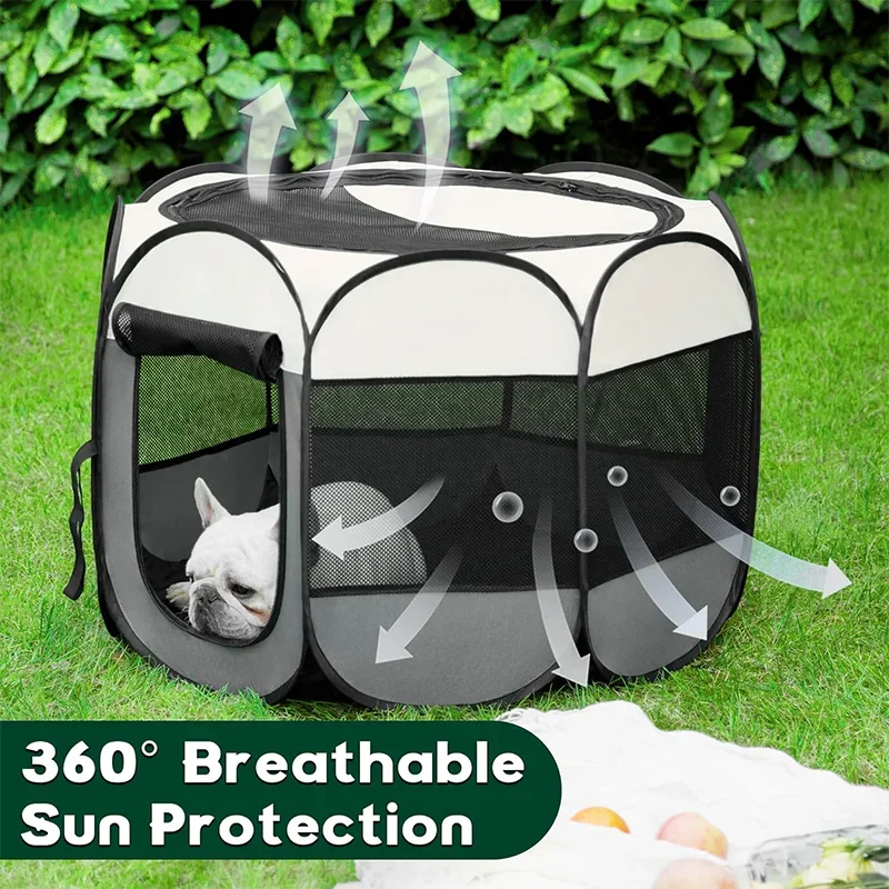 

Pet Puppy Dog Playpen Dog Tent Cage Indoor/Outdoor Portable for Dog and Cat Foldable Pop Up Kennel with Carring Case