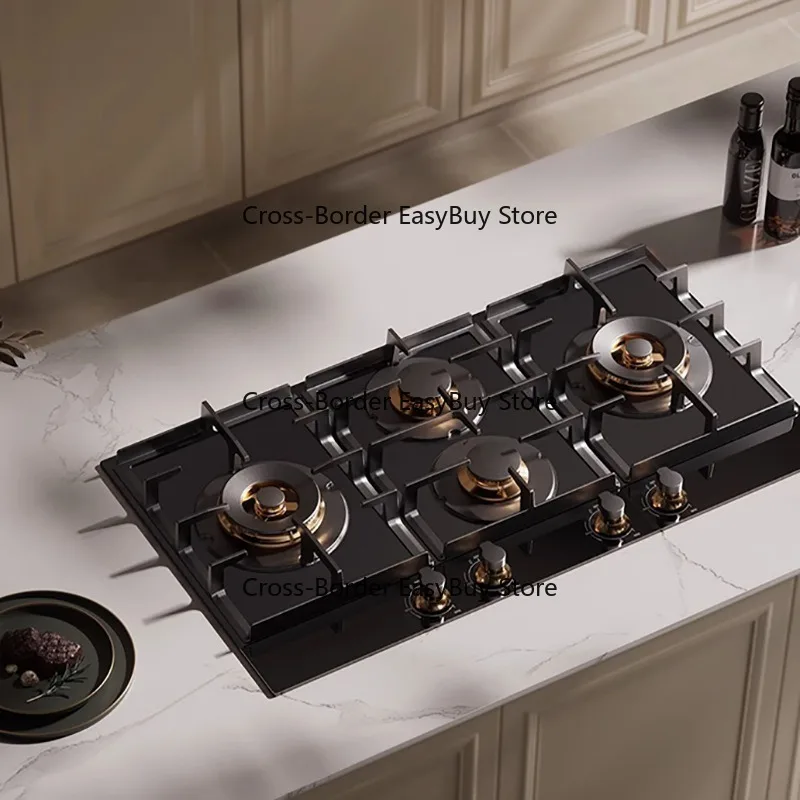 High-End 4-Burner & 5-Burner Built-in G-as Stove, Liquefied Petroleum Ga-s & Natural G-as Cooktop