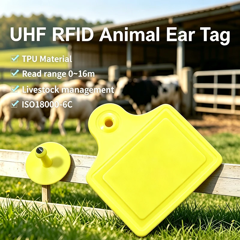 100pcs RFID UHF Animal Ear Tag Statistical Electronic Passive Tag RFID UHF 860MHZ 960MHZ