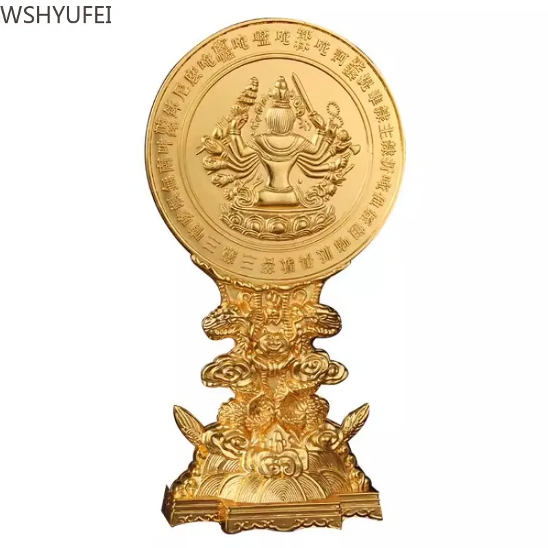 

Alloy Dragon Seat Sutra Mirror Artifact Ornament Carrying Sutra Mother Mantra Sutra Bodhisattva Ornament 1pcs