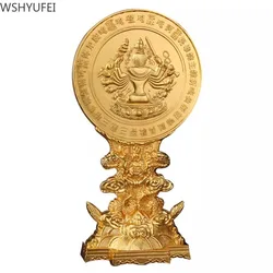 Alloy Dragon Seat Sutra Mirror Artifact Ornament Carrying Sutra Mother Mantra Sutra Bodhisattva Ornament 1pcs