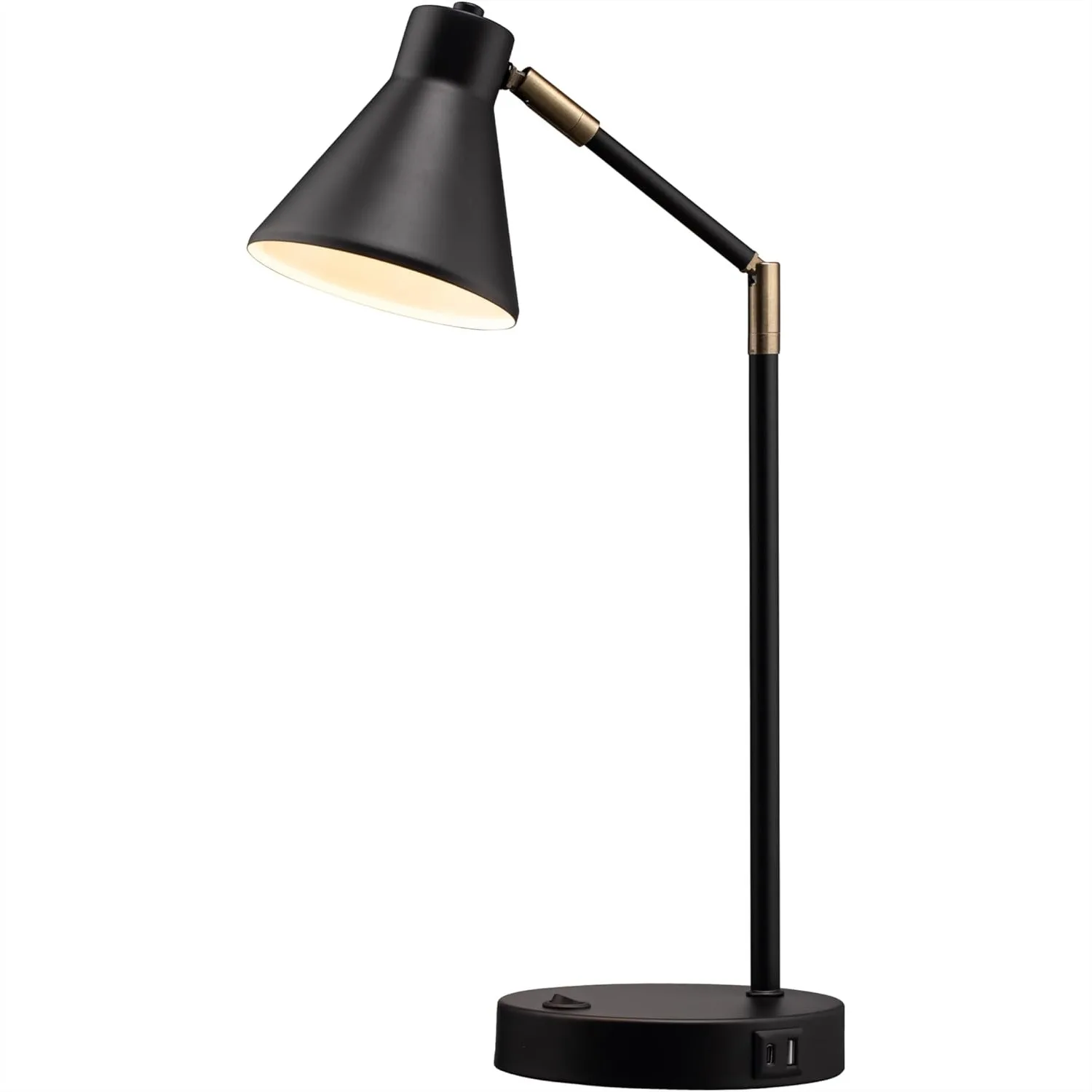 LED Desk Lamp with Dual USB Charging Ports, 270° Swivel Arms, Warm Light 3000K for Home Office