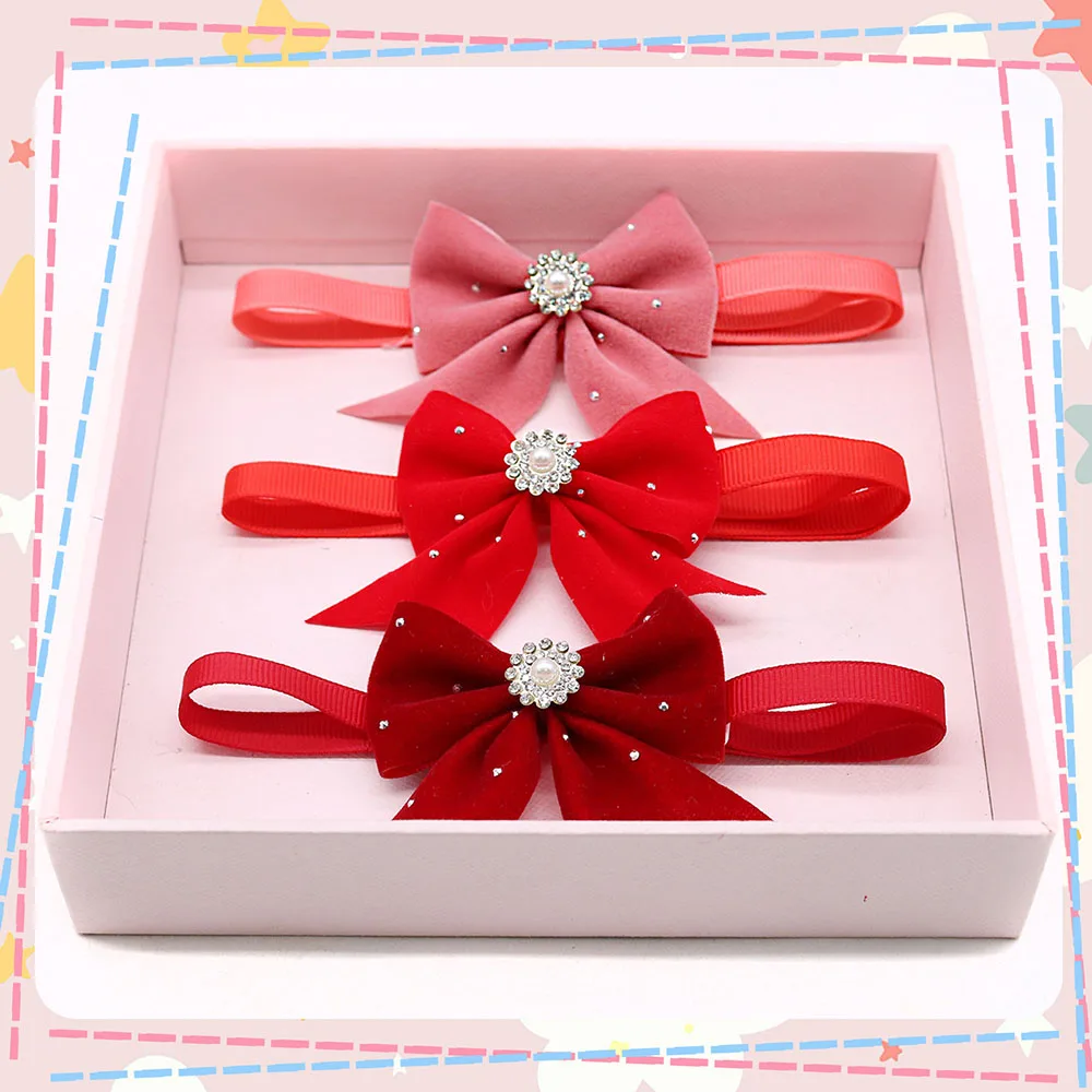 8 قطعة طوق بكلاب الأزهار الشريط الماس اللؤلؤ الكلب الاستمالة اكسسوارات اليدوية قابل للتعديل السائبة ربطة القوس فيونكة للكلاب مستلزمات الحيوانات الأليفة