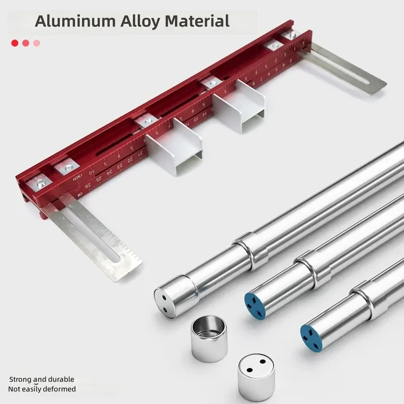 Wardrobe Hanging Rod Flange Seat Woodworking Installation Tool Positioning Rod Fixture Auxiliary Support for Closet DIY