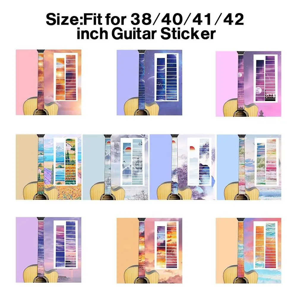 10 Styles Music Instrument Decorations Beautiful Guitarra Accessories Cross Inlay Decals Ultra Thin Stickers Fretboard Sticker